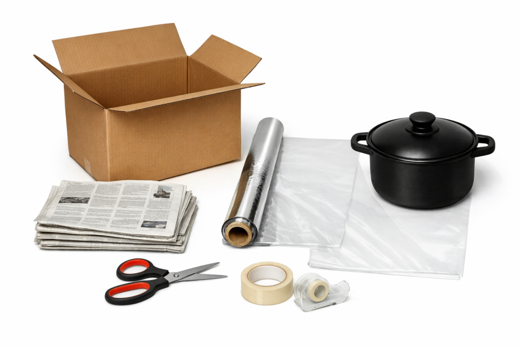 materials needed to build a solar cooker