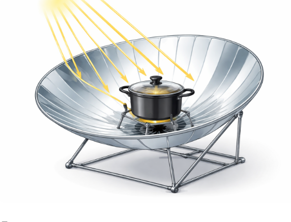 solar cooker using sunlight for cooking