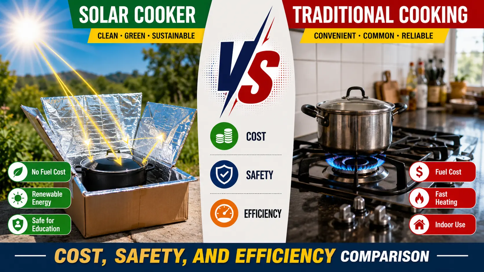 Solar Cooker vs Traditional Cooking: Cost, Safety, and Efficiency Comparison