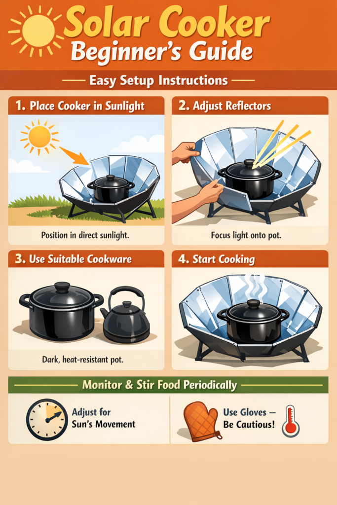 solar cooker beginner guide setup