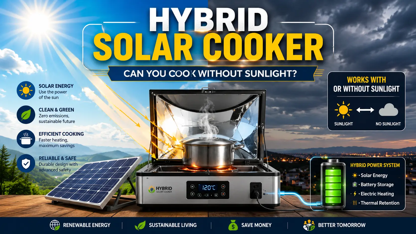 Hybrid Solar Cooker: Can You Cook Without Sunlight?