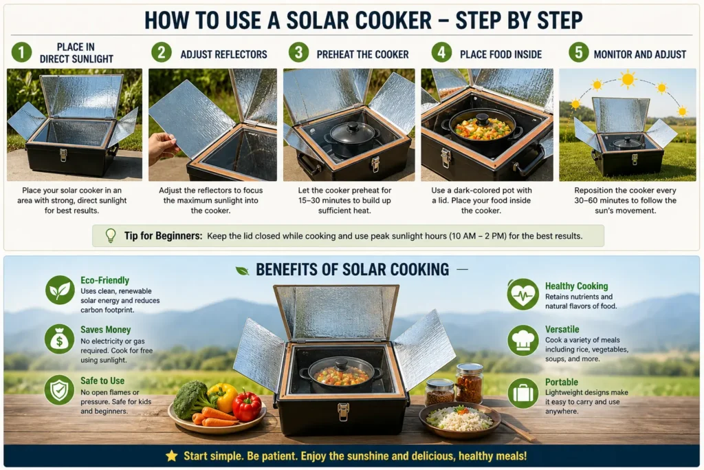 How to Use a Solar Cooker (Step-by-Step)